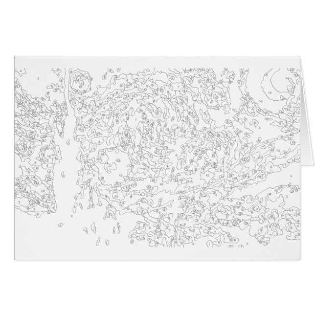 Måla efter nummer: Starry Nght-kortet Hälsningskort (Framsidan Horizontal)