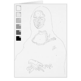 Måla efter numreringskort: Mona Lisa Hälsningskort