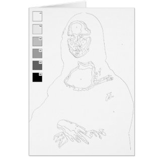 Måla efter numreringskort: Mona Lisa Hälsningskort