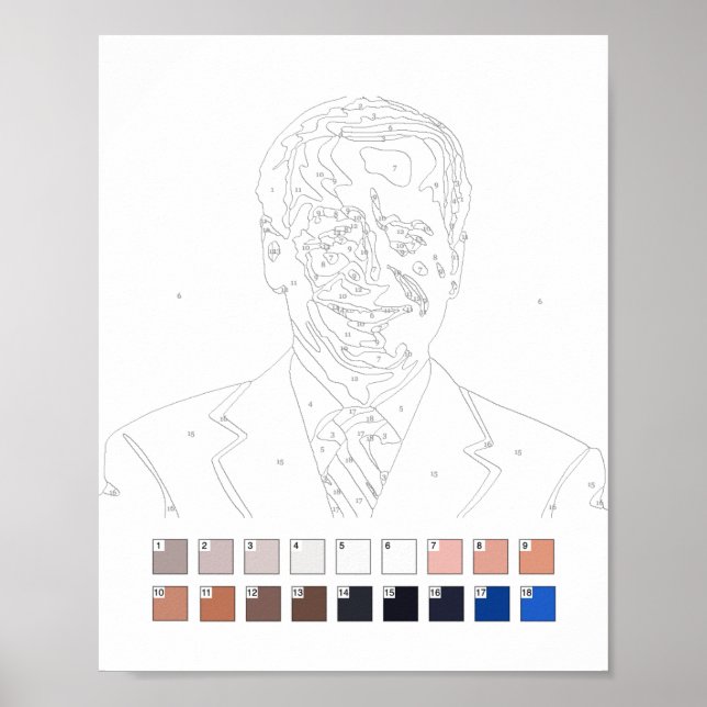Måla efter siffror: Joe Biden-affisch Poster (Framsidan)