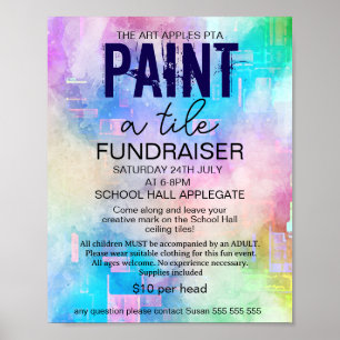 Måla en kakel fundraiser PTA PTO Poster