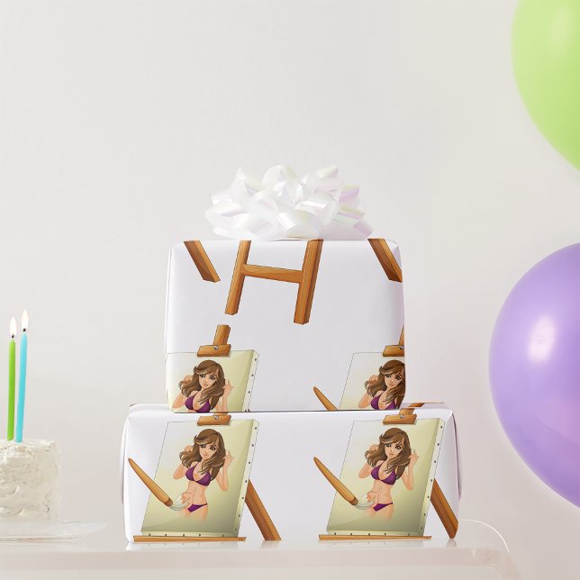 Måla en kvinnlig figursättning Papper Presentpapper (Skapare uppladdad)