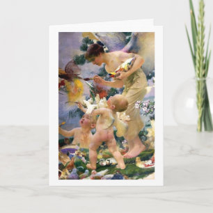 Måla fåglarna vid den Franz Dvorak födelsedagen Kort