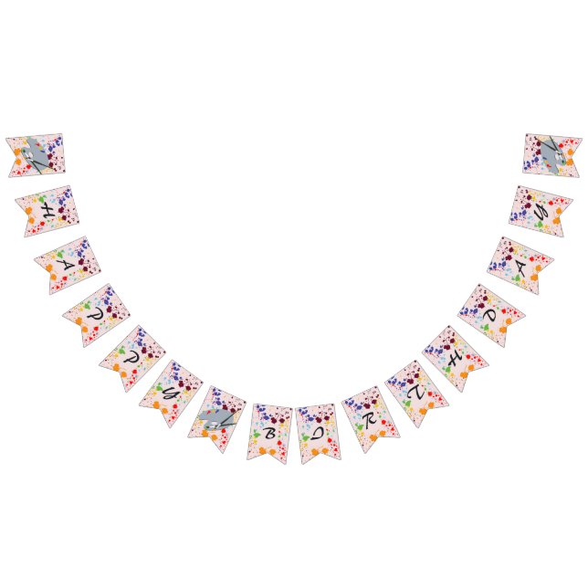 Måla Födelsedagsfest Färgt Stänk Vimplar (Alla)