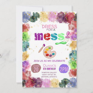 Måla Födelsedagsfest Inbjudningar