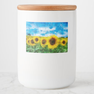 Måla för solrosor mat etiketter