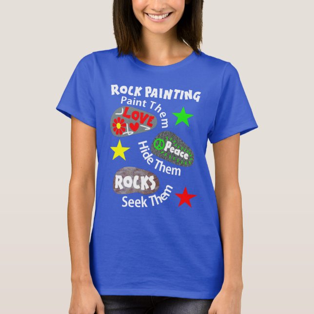 Måla för sten för vänlighet för kärlekfredstenar tee shirt (Framsida)