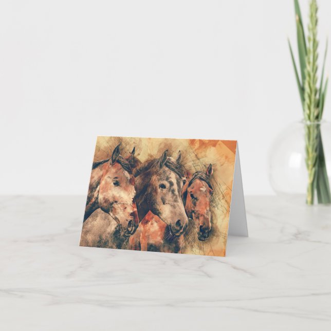 Måla för vattenfärg för hästar som konstnärligt är kort (Framsida)