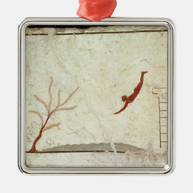 Måla från graven av dykare från söderna julgransprydnad metall (Framsidan)