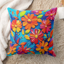 Måla glatt Blommigt Kudde