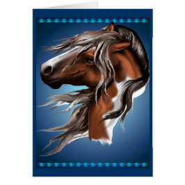 Måla hästansiktekortet hälsningskort