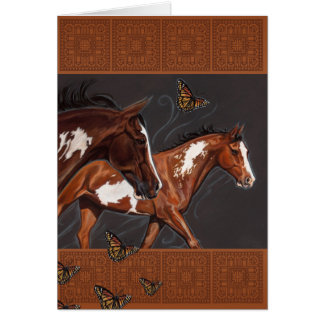 Måla hästar med obegränsad tro hälsningskort