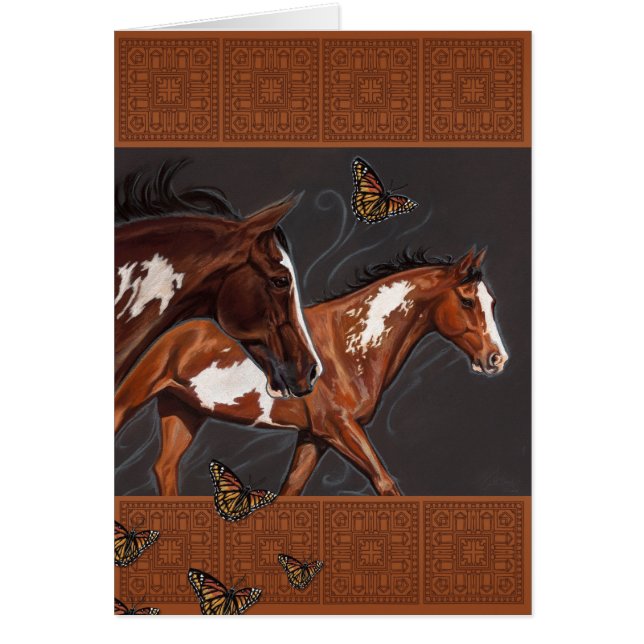 Måla hästar med obegränsad tro hälsningskort (Framsidan)