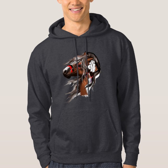 Måla hästen och befjädrar skjortan sweatshirt (Framsida)