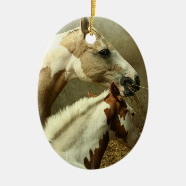 Måla hästen parar prydnaden julgransprydnad keramik (Framsidan)