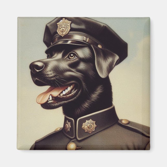 Måla Hund för vintage-polis Magnet (Framsidan)