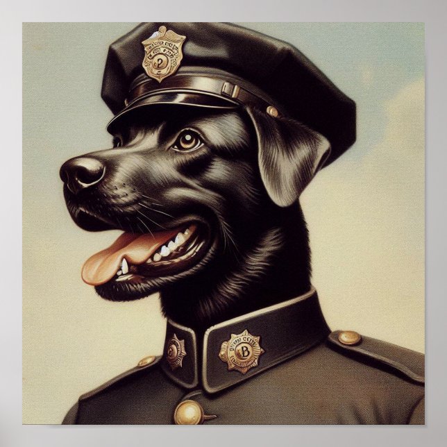 Måla Hund för vintage-polis Poster (Framsidan)