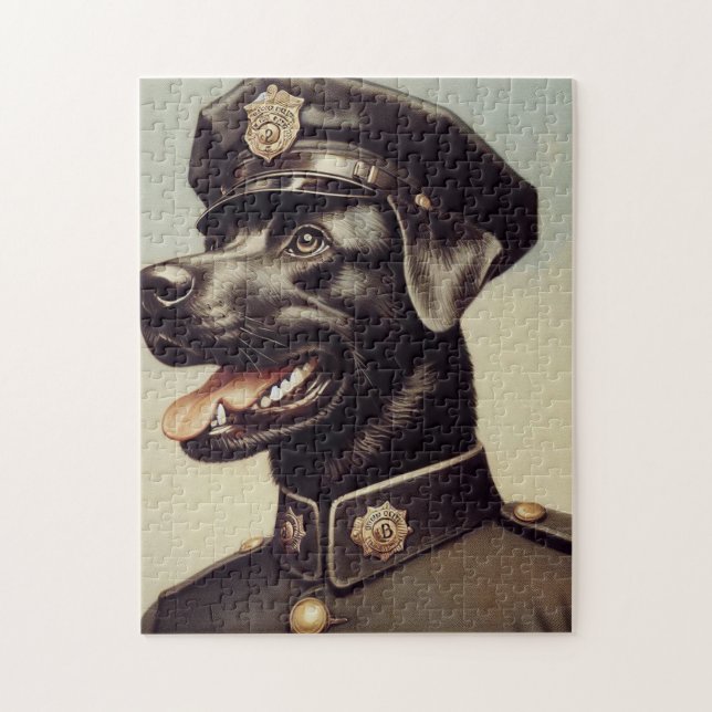 Måla Hund för vintage-polis Pussel (Vertikal)