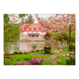 Mala i vår med damm hälsningskort