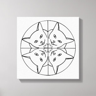 Måla Kaleidoscope-katter på Wrapped Canvas