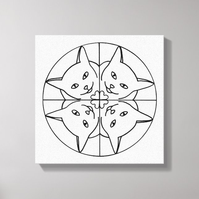 Måla Kaleidoscope-katter på Wrapped Canvas (Framsida)