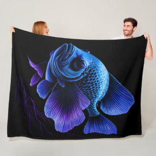 Måla Lila Blue Fish Fleecefilt
