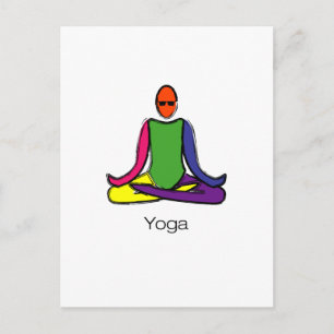 Måla lotus yoga-attityder med yoga-text. vykort