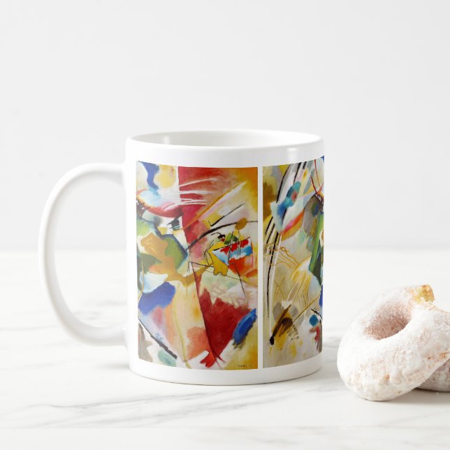 Måla med Grönt Center 1913, Wassily Kandinsky Kaffemugg (Med munk)
