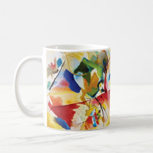 Måla med Grönt Center av Wassily Kandinsky Co Kaffemugg (Vänster)