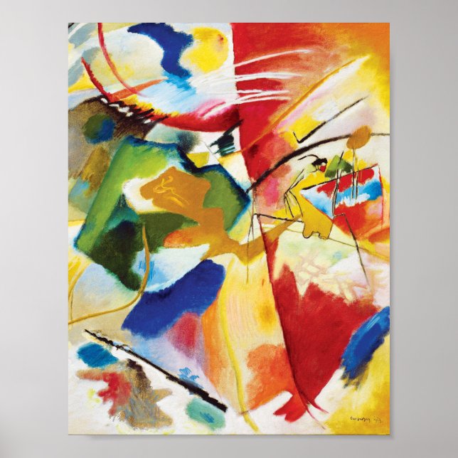 Måla med Grönt Center av Wassily Kandinsky Poster (Framsidan)