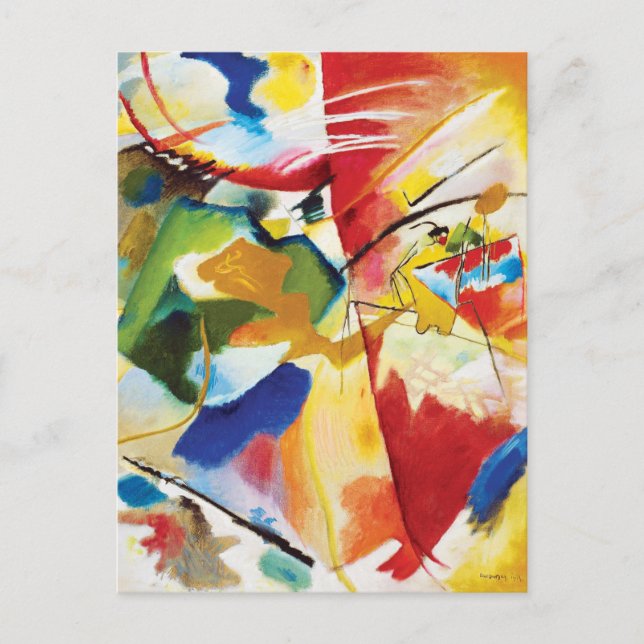 Måla med Grönt Center av Wassily Kandinsky Vykort (Framsida)