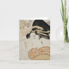 Måla med Kitagawa Utamaro Blank Note Card Kort