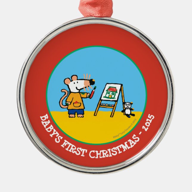 Måla med Maisy! Julgransprydnad Metall (Framsidan)