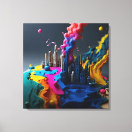 Måla med meddelande till spara vatten canvastryck