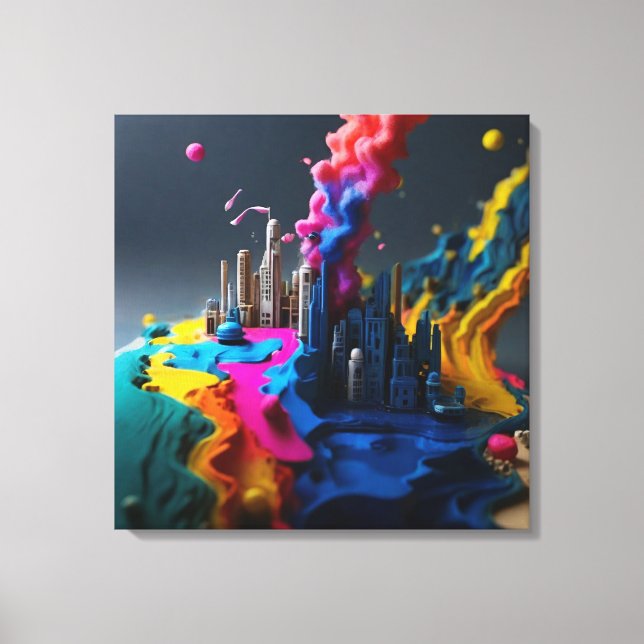 Måla med meddelande till spara vatten canvastryck (Framsida)