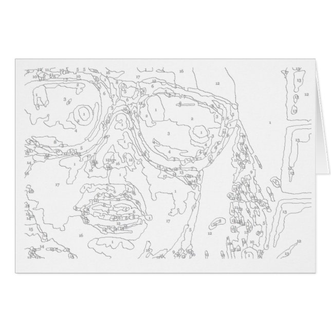 Måla med nummerkort: Graffiti Girl Hälsningskort (Framsidan Horizontal)