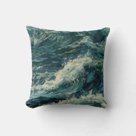 Måla med oceanviteckar kudde
