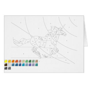 Måla med sifferkort: Häst Hälsningskort