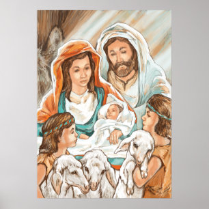 Måla med små shepherd Boys Poster