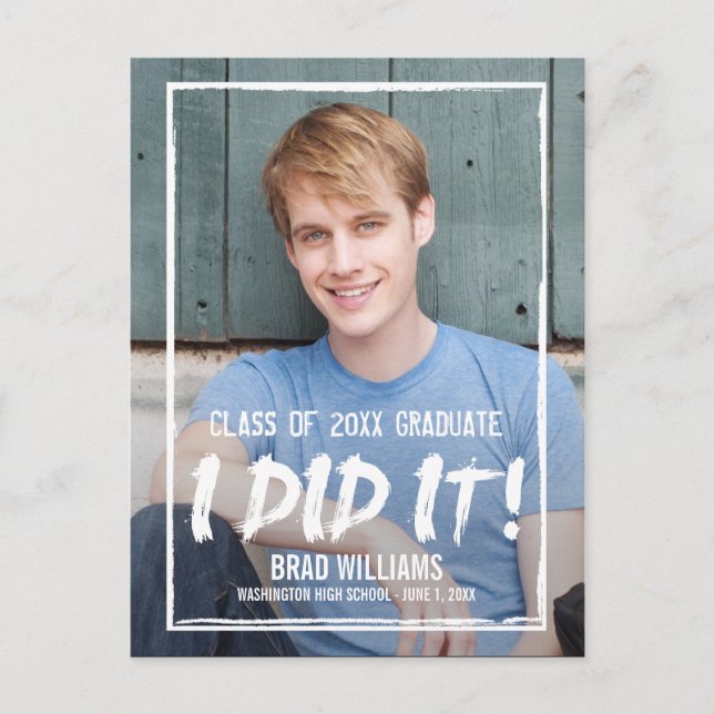 Måla meddelandet från staden Studenten Inbjudan Vykort (Framsida)