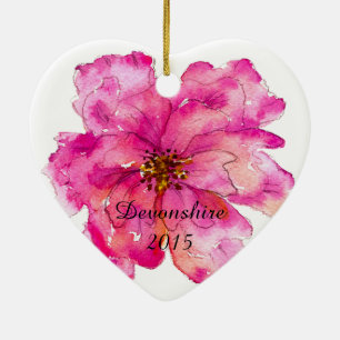 Måla mig nätt rosa jul julgransprydnad keramik