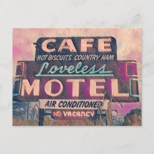 Måla neontecken på Loveless Cafe Vykort