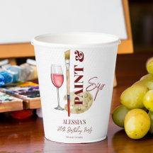 Måla och sippa vin och teckna mallen party