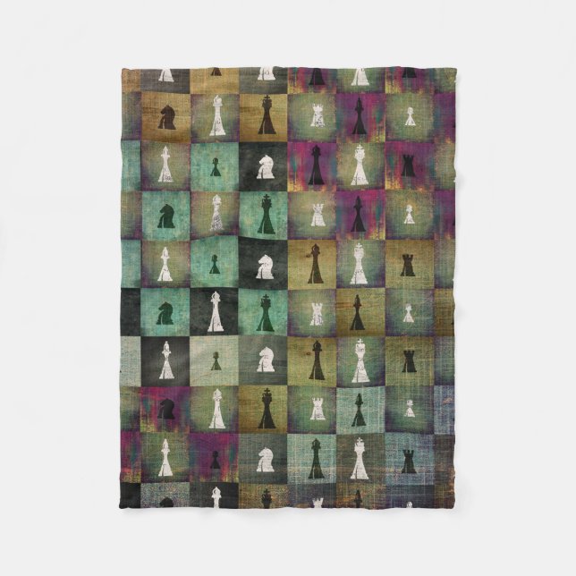 Måla och skriv ut schackbrädet, och schacket fleecefilt (Framsidan)