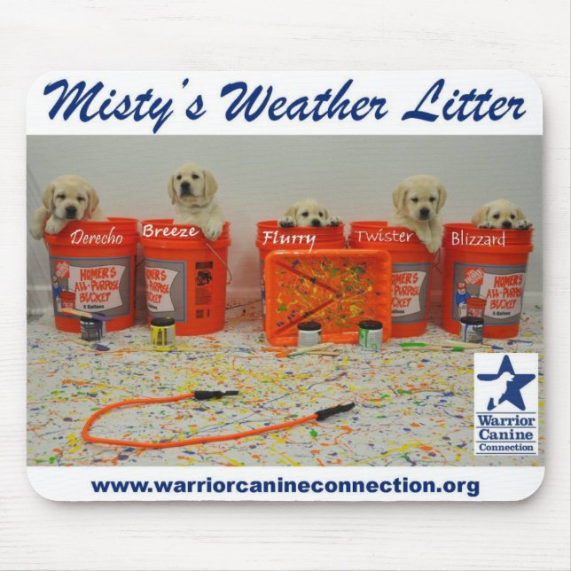 Måla ösregnar valpar musmatta (Framsidan)