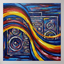 Måla på abstrakt Music Poster