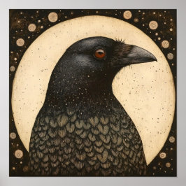 Måla på Abstrakten kråka Porträtt Poster