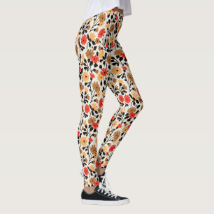 Måla på Blommigt för vintage Leggings