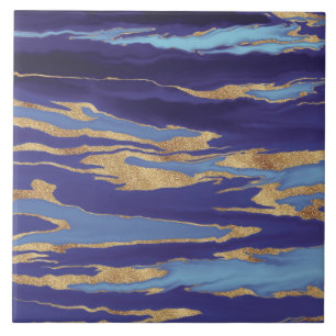 Måla på guld Lila Marble Abstrakt Kakelplatta