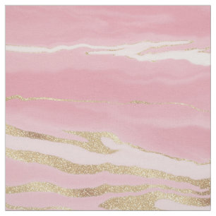 Måla på guld Rosa Marble Abstrakt Tyg